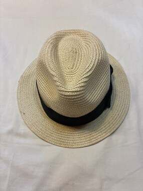 The Hatter Company Straw Fedora Sun Hat Style 5827 with Black Ribbon